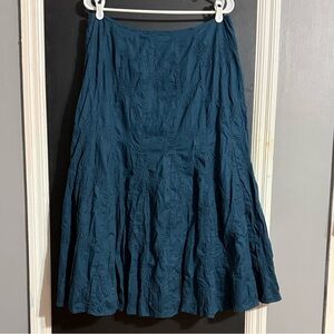 J.Jill Y2K Cotton Embroidered Flare Midi Skirt Size: 12